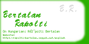 bertalan rapolti business card